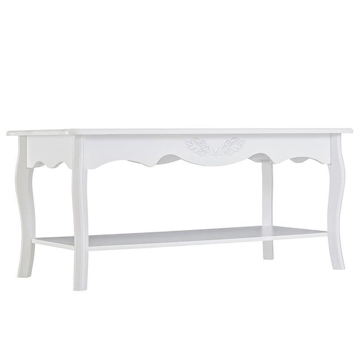 TAVOLINO DA CAFFÈ BASSO IN LEGNO 94 X 44 X 42 CM BIANCO