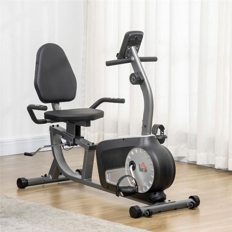 CYCLETTE ORIZZONTALE RECUMBENT CON 8 LIVELLI SCHERMO LCD E SEDUTA REGOLABILE 122-137X62X103 CM