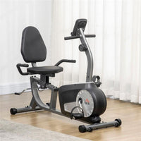 CYCLETTE ORIZZONTALE RECUMBENT CON 8 LIVELLI SCHERMO LCD E SEDUTA REGOLABILE 122-137X62X103 CM