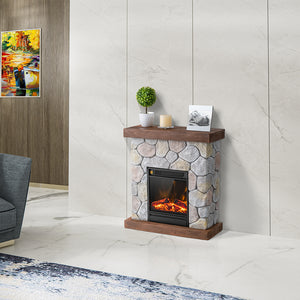 Camino Elettrico Cortina con Fiamma Realistica Caminetto Riscaldamento 2000 W