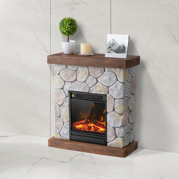 Camino Elettrico Cortina con Fiamma Realistica Caminetto Riscaldamento 2000 W
