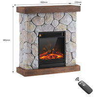 Camino Elettrico Cortina con Fiamma Realistica Caminetto Riscaldamento 2000 W