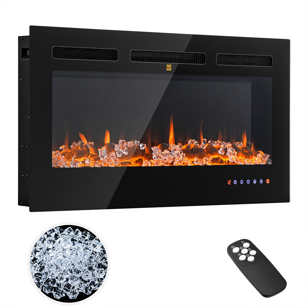 Camino Elettrico Livigno a Incasso Caminetto Stufa Riscaldante a Parete 91.4 cm