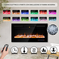 Camino Elettrico Livigno a Incasso Caminetto Stufa Riscaldante a Parete 91.4 cm