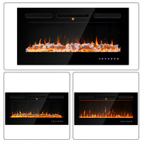 Camino Elettrico Livigno a Incasso Caminetto Stufa Riscaldante a Parete 91.4 cm