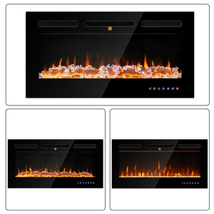 Camino Elettrico Livigno a Incasso Caminetto Stufa Riscaldante a Parete 91.4 cm