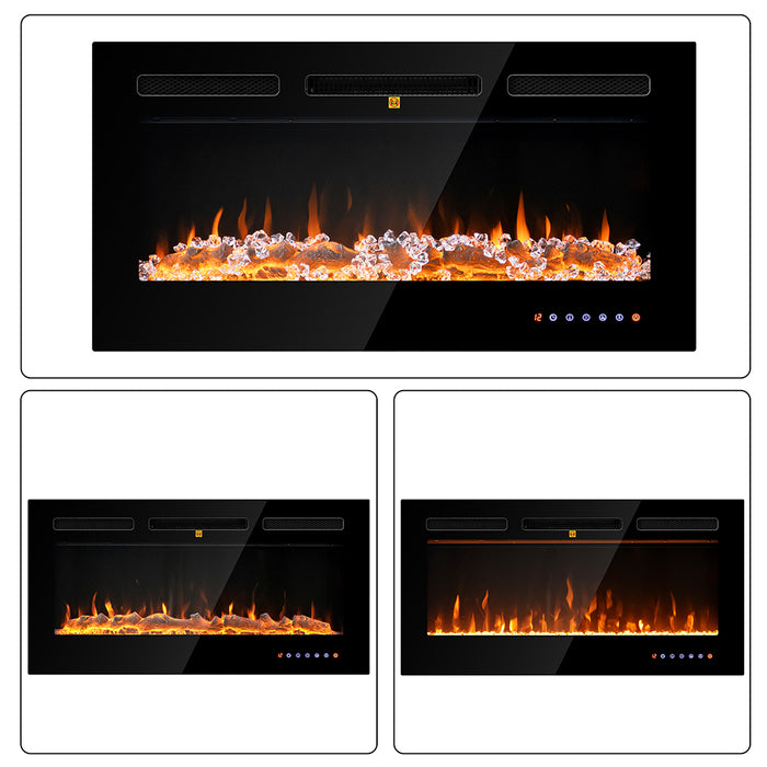 Camino Elettrico Livigno a Incasso Caminetto Stufa Riscaldante a Parete 91.4 cm