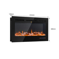 Camino Elettrico Livigno a Incasso Caminetto Stufa Riscaldante a Parete 91.4 cm