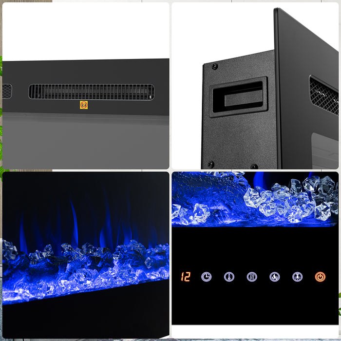 Camino Elettrico Livigno a Incasso Caminetto Stufa Riscaldante a Parete 132 cm