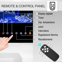 Camino Elettrico Livigno a Incasso Caminetto Stufa Riscaldante a Parete 132 cm