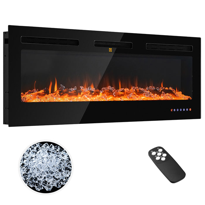 Camino Elettrico Livigno a Incasso Caminetto Stufa Riscaldante a Parete 132 cm