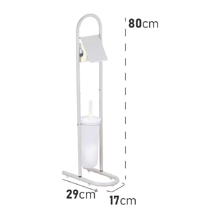 Piantane da Bagno Portarotolo Porta scopino Acciaio Smaltato Grigio Chiaro