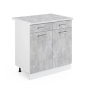 Vicco Base universale Calcestruzzo 80 cm con cassetti e ante, con piano di lavoro