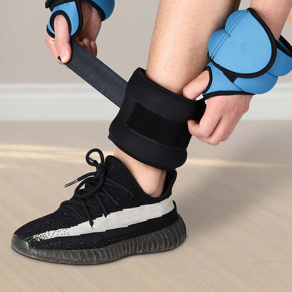 Kit 2 Pesi Allenamento Fitness 3KG Regolabili per Polsi e Caviglie Nero