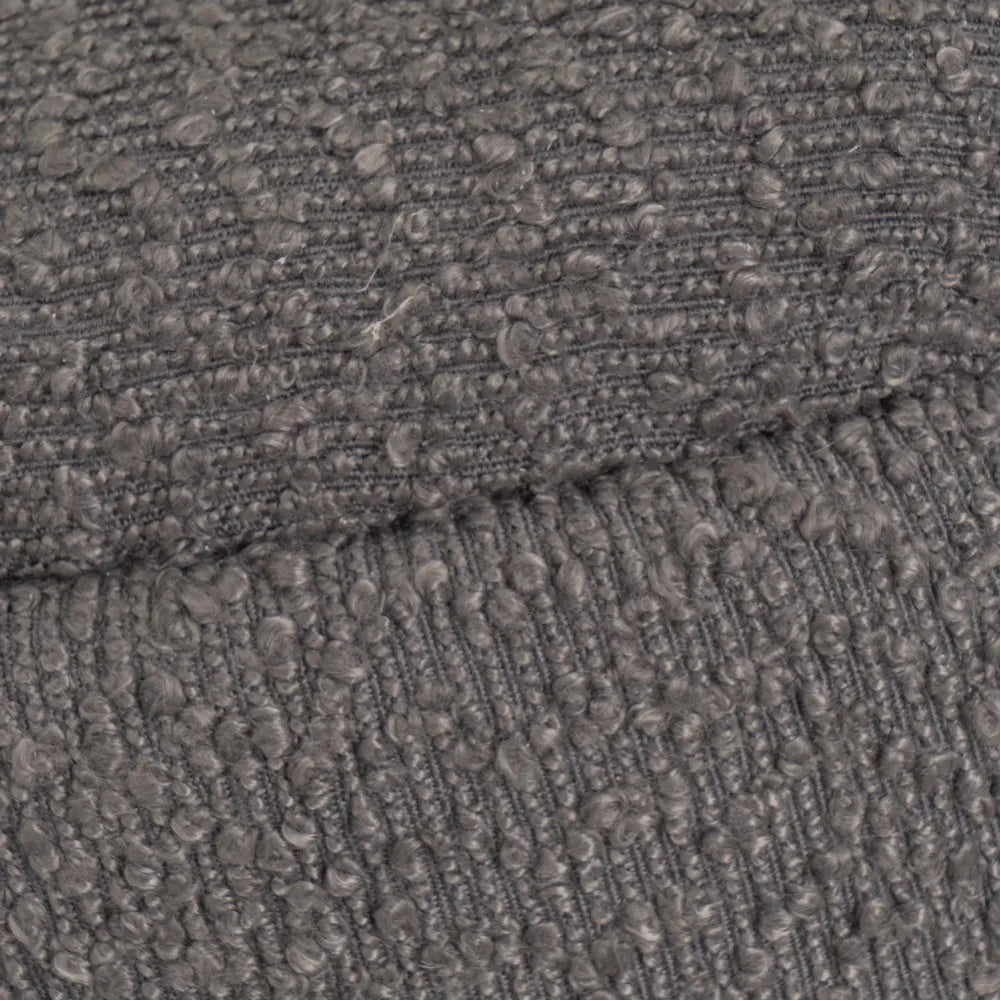 Pouf Poggiapiedi Contenitore Rotondo in Oro e Tessuto Grigio Scuro 43x43x40cm