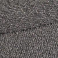 Pouf Poggiapiedi Contenitore Rotondo in Oro e Tessuto Grigio Scuro 43x43x40cm