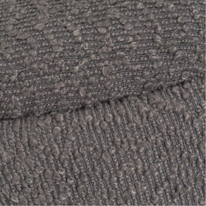 Pouf Poggiapiedi Contenitore Rotondo in Oro e Tessuto Grigio Scuro 43x43x40cm