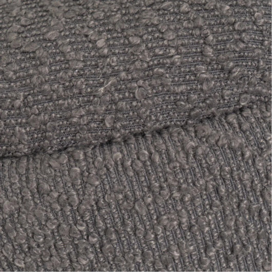 Pouf Poggiapiedi Contenitore Rotondo in Oro e Tessuto Grigio Scuro 43x43x40cm