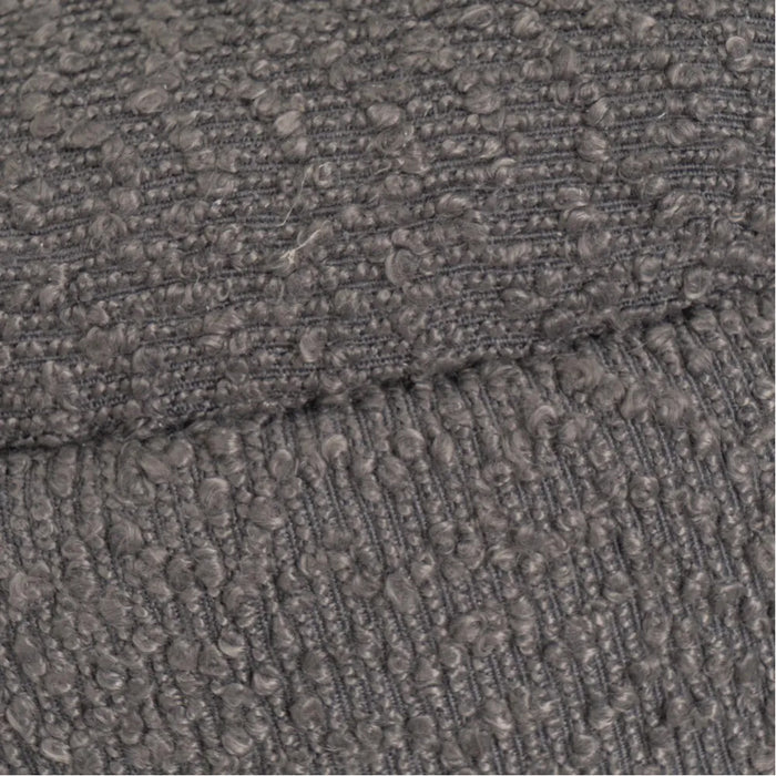 Pouf Poggiapiedi Contenitore Rotondo in Oro e Tessuto Grigio Scuro 43x43x40cm