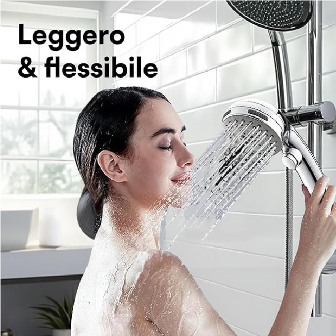 Tubo Doccia Flessibile 2mt Ricambio Universale per Doccia 1/2 Pollice Acciaio Inox