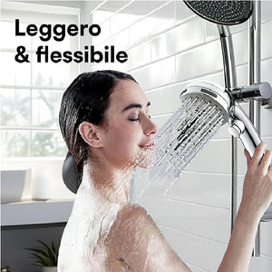 Tubo Doccia Flessibile 2mt Ricambio Universale per Doccia 1/2 Pollice Acciaio Inox