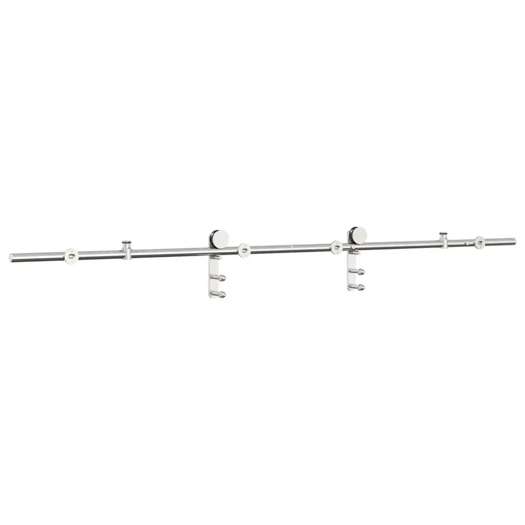 vidaXL Kit Binari Porta Scorrevole 183 cm Acciaio Inossidabile Argento