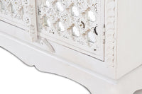 Armadio a due ante in massello di mango intagliato 