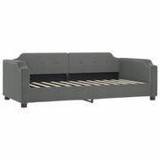Letto singolo | Letto per adulti | Letto da Giorno Grigio Scuro 90x190 cm in Tessuto