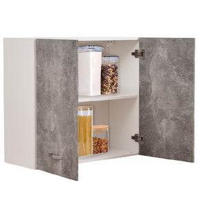 Mobile Cucina Pensile 2 Ante Componibile in Legno Colore Grigio 80x32 H72cm