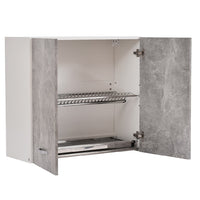 Pensile da Cucina Scolapiatti Sistema Raccogli Gocce Mobile Colore Grigio 80cm