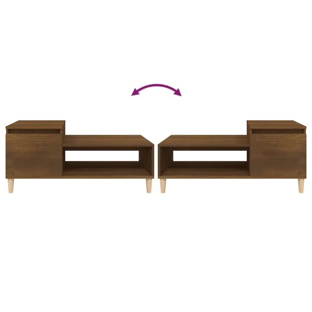 Tavolino da Salotto Rovere Marrone100x50x45cm Legno Multistrato 821131