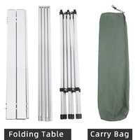 Tavolo Salvaspazio Arrotolabile Alluminio 70 X 140 H70 Giardino Picnic Campeggio Mare