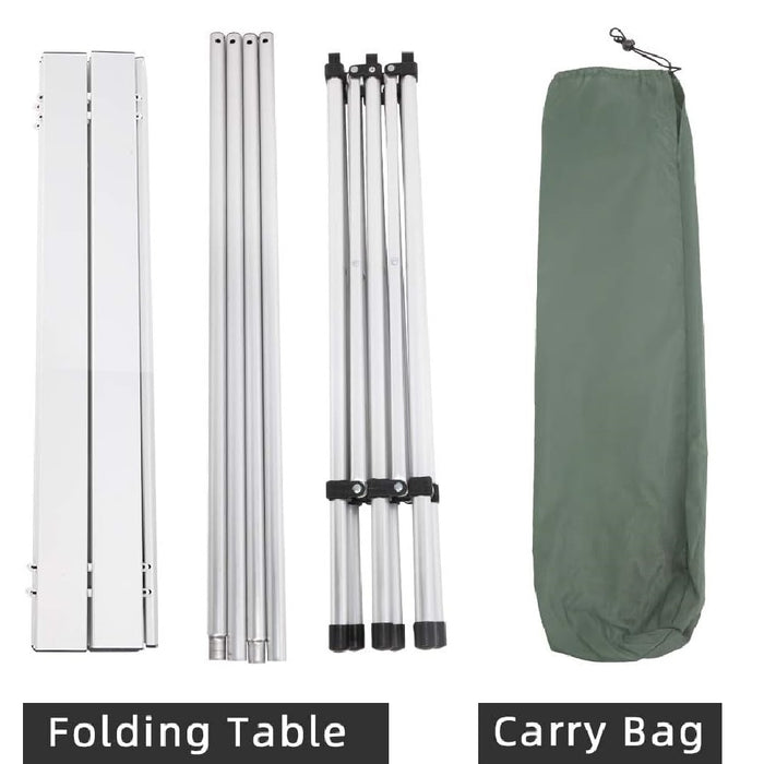 Tavolo Salvaspazio Arrotolabile Alluminio 70 X 140 H70 Giardino Picnic Campeggio Mare