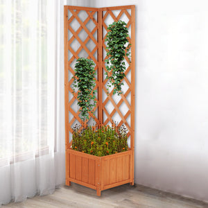 Fioriera Angolare Traliccio Esterno Porta Fiori e Rampicanti Angolo 40x40x145cm