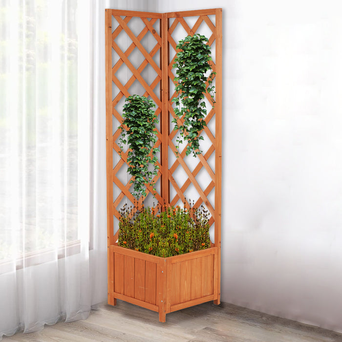 Fioriera Angolare Traliccio Esterno Porta Fiori e Rampicanti Angolo 40x40x145cm