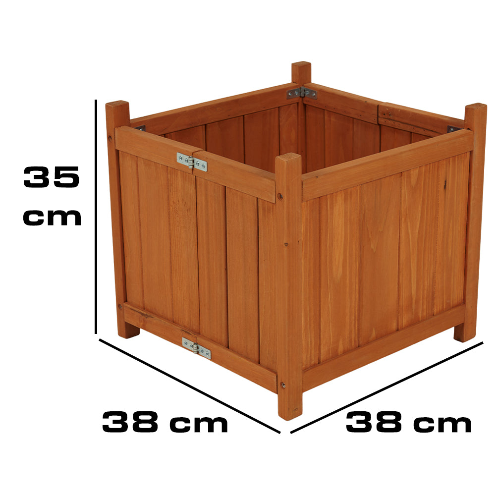 Fioriera in Legno Pieghevole Vaso per Fiori Piante da Esterno Giardino 38x38x35cm