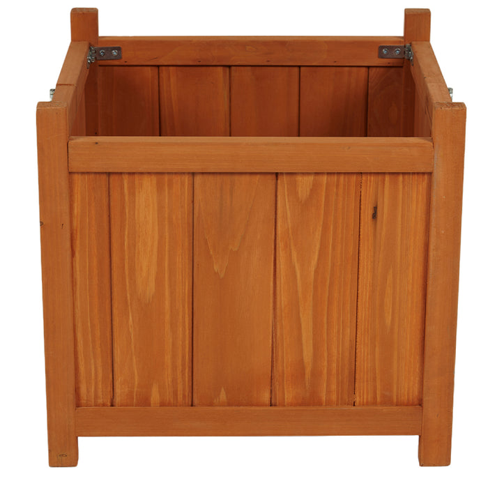 Fioriera in Legno Pieghevole Vaso per Fiori Piante da Esterno Giardino 38x38x35cm