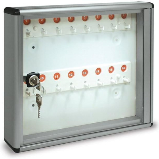 ALUBOX Bacheca Portachiavi Da Parete In Alluminio 30X5X14 Cm Porta Chiavi Da Muro Per Casa Interno O Esterno Protetto Made In Italy Con 16 Ganci Numerati COLORE: ARGENTO METALLIZZATO