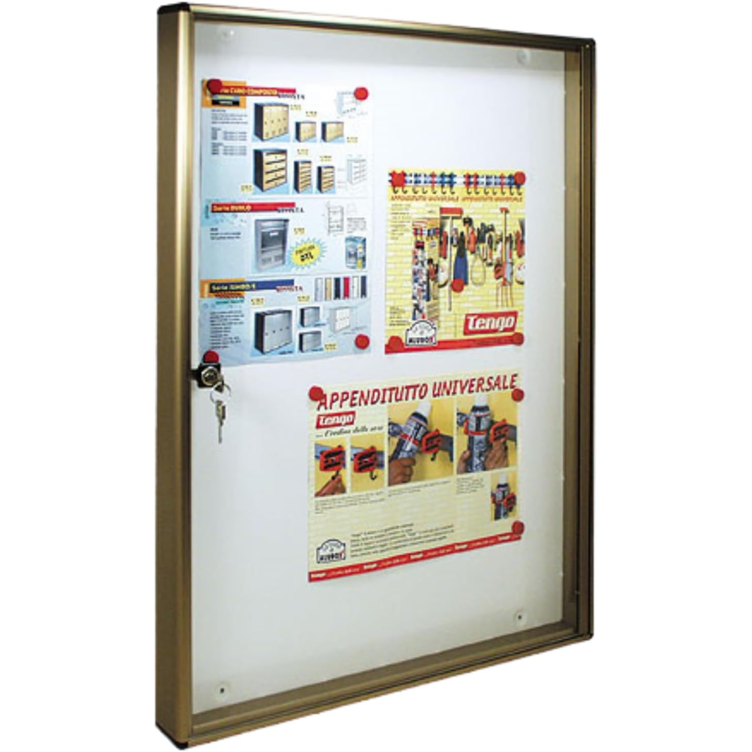 ALUBOX Bacheca Da Parete Per 2 Fogli A3 In Alluminio Anodizzato Bacheca Porta Avvisi Con Magneti Inclusi COLORE: BRONZO