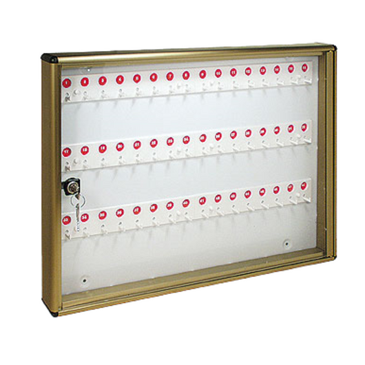 ALUBOX Bacheca Portachiavi Da Parete In Alluminio 30X5X14 Cm Porta Chiavi Da Muro Per Casa Interno O Esterno Protetto Made In Italy Con 48 Ganci Numerati COLORE: BRONZO