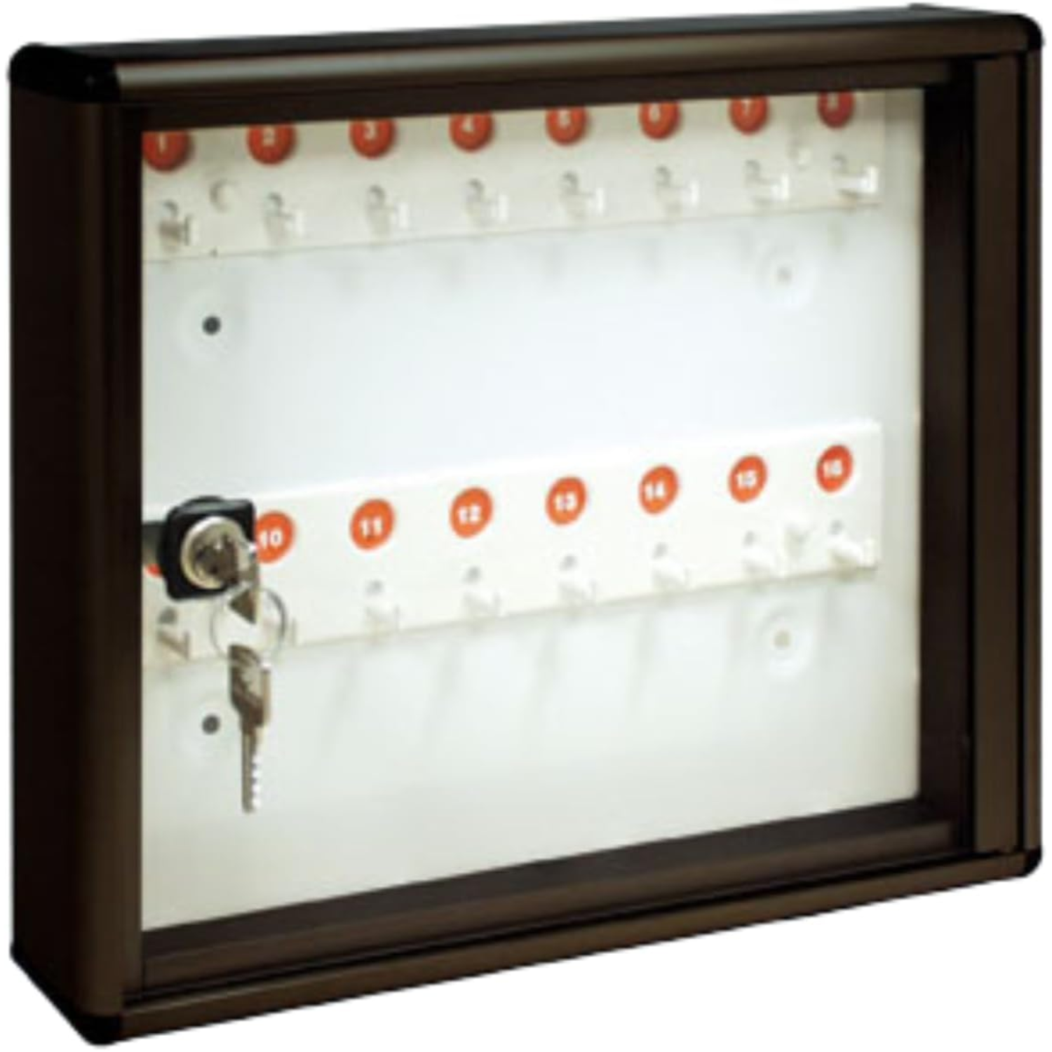 ALUBOX Bacheca Portachiavi Da Parete In Alluminio 30X5X14 Cm Porta Chiavi Da Muro Per Casa Interno O Esterno Protetto Made In Italy Con 16 Ganci Numerati COLORE: ANTRACITE