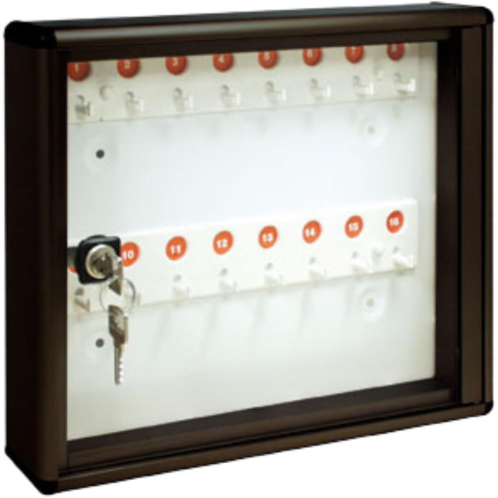 ALUBOX Bacheca Portachiavi Da Parete In Alluminio 30X5X14 Cm Porta Chiavi Da Muro Per Casa Interno O Esterno Protetto Made In Italy Con 16 Ganci Numerati COLORE: ANTRACITE