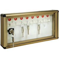 ALUBOX Bacheca Portachiavi Da Parete In Alluminio 30X5X14 Cm Porta Chiavi Da Muro Per Casa Interno O Esterno Protetto Made In Italy Con 8 Ganci Numerati COLORE: BRONZO