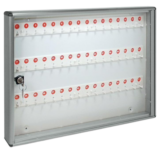 ALUBOX Bacheca Portachiavi Da Parete In Alluminio 30X5X14 Cm Porta Chiavi Da Muro Per Casa Interno O Esterno Protetto Made In Italy Con 48 Ganci Numerati COLORE: ARGENTO METALLIZZATO