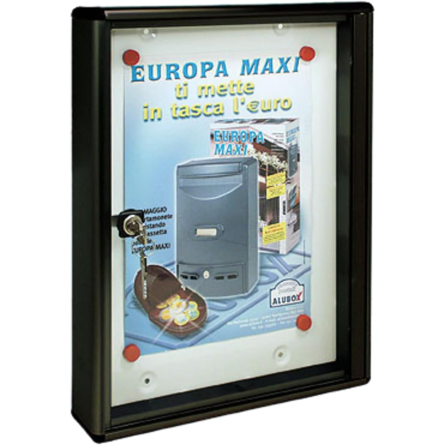 ALUBOX Bacheca Da Parete Per 1 Foglio A4 In Alluminio Anodizzato Bacheca Porta Avvisi Con Magneti Inclusi COLORE: ANTRACITE