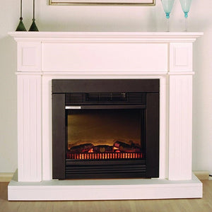 Camino Elettrico con Mobile in Legno 1800W Effetto Fuoco 2Livelli 110x96x36cm