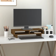 Supporto per Monitor ambra 60x27x14 cm Legno Massello di Pino 814002