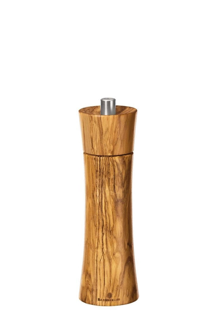 Zassenhaus 022230 Frankfurt Macinasale in Legno di Ulivo con Meccanismo in Ceramica 6 Livelli Regolabili Altezza 18 cm colore Oliva