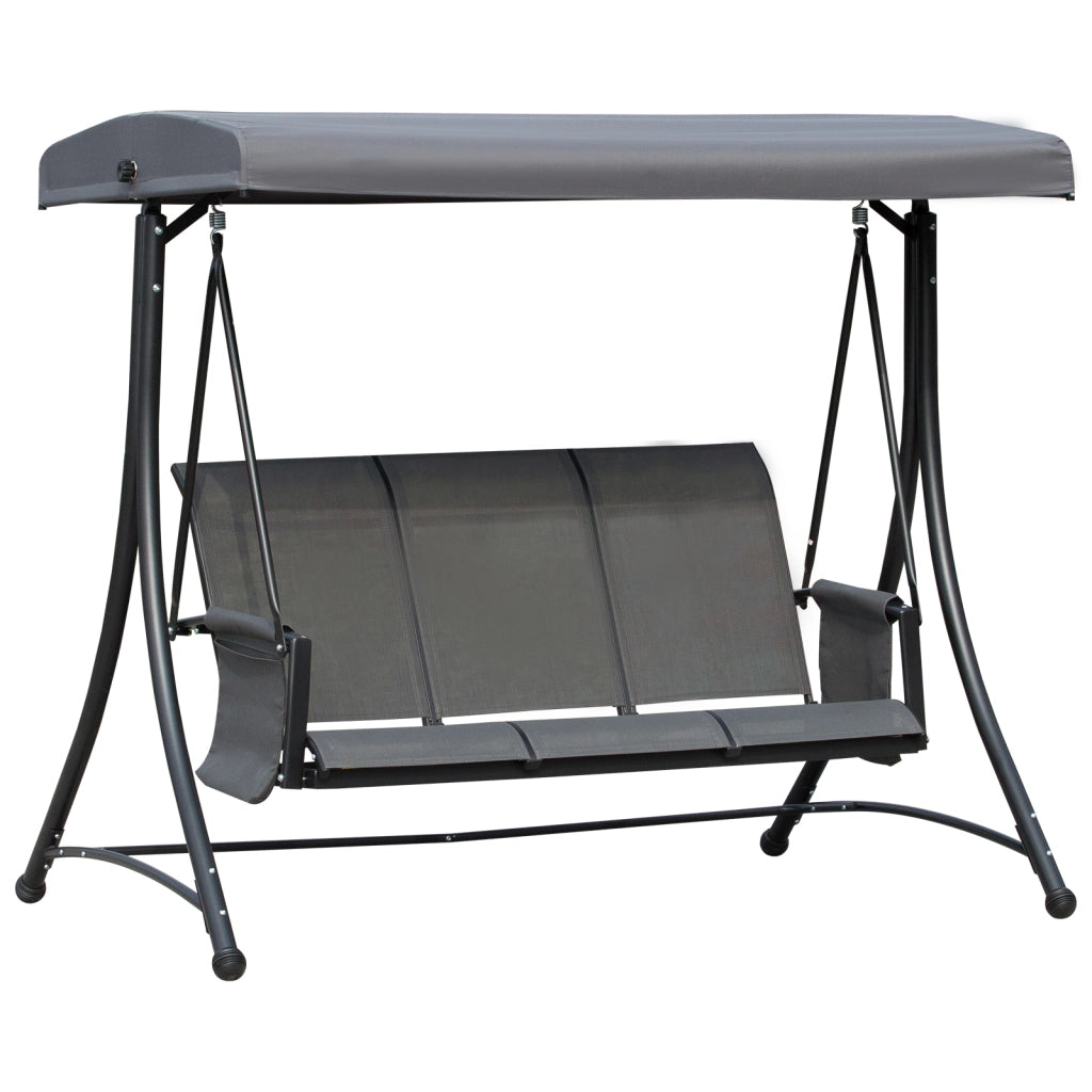 Dondolo da Giardino 3 Posti con Tettuccio ¨C MINIMAL ¨C Alluminio, Grigio, 196x128x172 cm