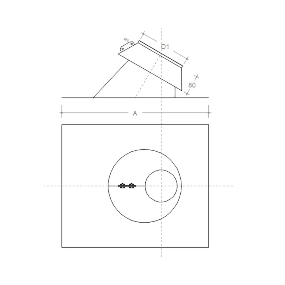 Faldale in rame da 130mm modello per tetti inclinati